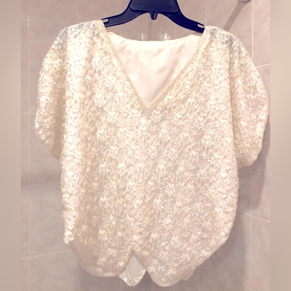 🦋 Vintage Sequined Butterfly Top